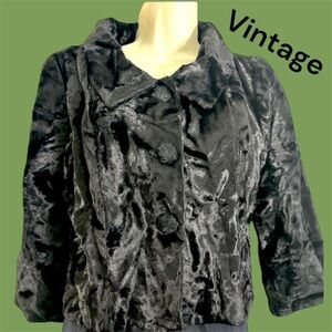 Vintage Black Faux Fur Women's Jacket